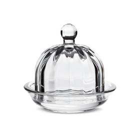 Optic Round Glass Dish with Lid, 2.75-in