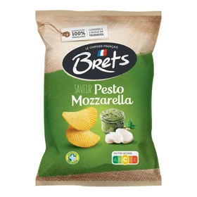 BRETS Pesto Mozzarella - Flavoured Chips, 125g 