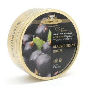 SIMPKINS Blackcurrant Drops - Travel Tin, 200g 