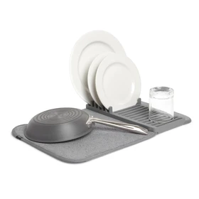 UMBRA UDry Mini Dish Drying Rack with Mat, Charcoal 