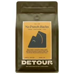 DETOUR COFFEE No Punch Backs Half Caf - Whole Coffee Bean, 300g 