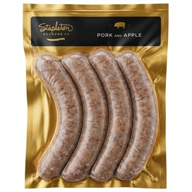 STAPLETON SAUSAGE CO Pork and Apple Sausages, Pack of 4 ❆ 