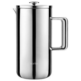 French Double Wall Coffee Press - Polished Stainless Steel, 1L