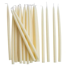 CREATIVE CO-OP Thin Taper Candles Ivory Colour - Unscented, Box of 24 