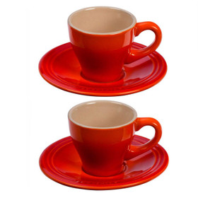 Cerise Espresso Cup & Saucer, Set of 2 - The Gourmet Warehouse