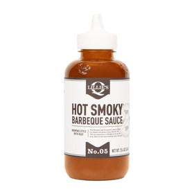 LILLIE'S Q BARBEQUE Hot Smoky BBQ Sauce No 5 - Squeeze Bottle, 15.4oz 