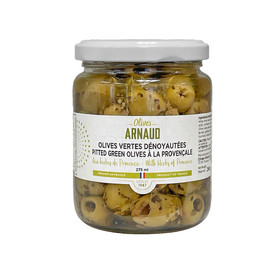 ARNAUD Green Olives Pitted with Herbs de Provence, 275ml