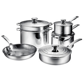LE CREUSET Cookware Set - Tri-Ply Stainless, 10-Piece