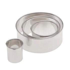 Set of pastry cutters round, plain 12 pieces stainless steel - 199512