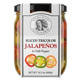 CUCINA & AMORE Sliced Tricolor Jalapeños & Chili Pepper, 16.5oz 