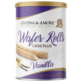 CUCINA & AMORE Wafer Rolls Cream Filled - Vanilla, 400g 