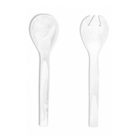 NASHI HOME Resin Salad Server - White Swirl, Set of 2