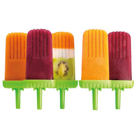 Tovolo Traditional Popsicle Making Tray Ice Pop Molds, Set of 6, Green