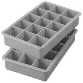 TOVOLO Perfect Cube Ice Trays - Oyster Grey, Set of 2 