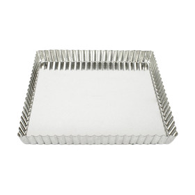 GOBEL Tart Fluted Square Mold - Remov Bottom, 9 x1-in
