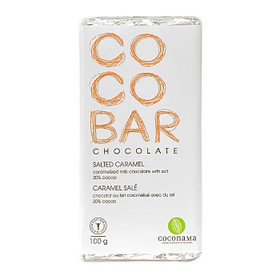 COCOBAR Salted Caramel Milk Chocolate Bar, 100g