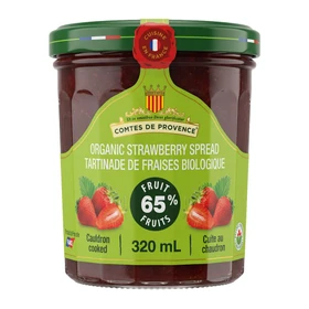 COMTES DE PROVENCE Strawberry Spread Organic Fruit 65% - Cauldron Cooked, 320ml 