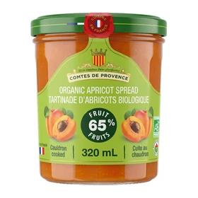 COMTES DE PROVENCE Apricot Spread Organic Fruit 65% - Cauldron Cooked, 320ml 