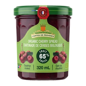 COMTES DE PROVENCE Cherry Spread Organic Fruit 65% - Cauldron Cooked, 320ml 