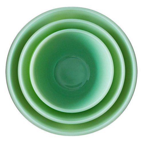 Nesting Mixing Bowls - Jadeite Green Glass, 3 Piece