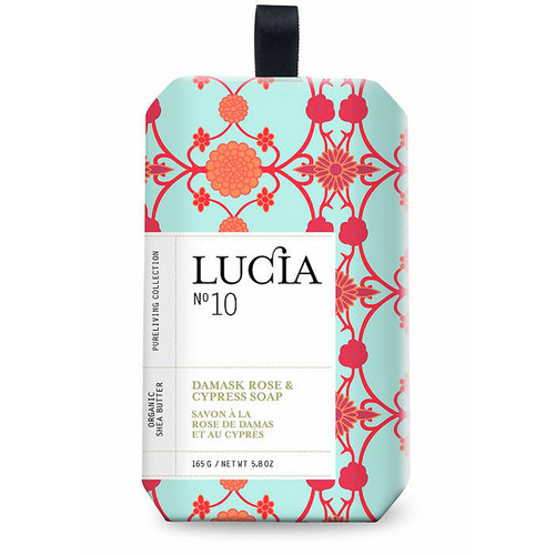 LUCIA Shea Butter Soap - Damask Rose & Cypress Soap, 165g