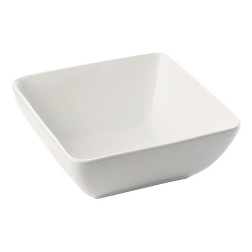 MAISON PLUS Square Bowl - White Porcelain, 16 x 16 cm