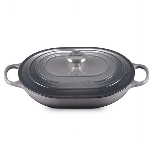 LE CREUSET Oyster Oblong Cast Iron Casserole, 3.4L 