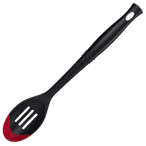 LE CREUSET Edge Slotted Spoon - Black & Cerise, 34cm