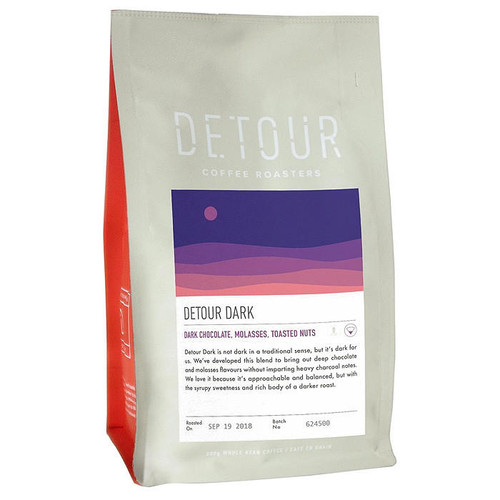 DETOUR COFFEE Detour Dark Whole Bean - Dark Roast, 300g DETOUR COFFEE Detour Dark Whole Bean - Dark Roast, 300g