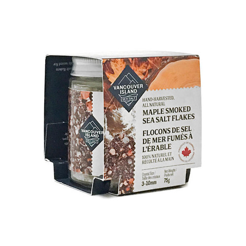 VANCOUVER ISLAND SALT CO. Maple Smoked Sea Salt Flakes - Hand-Harvested, 75g VANCOUVER ISLAND SALT CO. Maple Smoked Sea Salt Flakes - Hand-Harvested, 75g