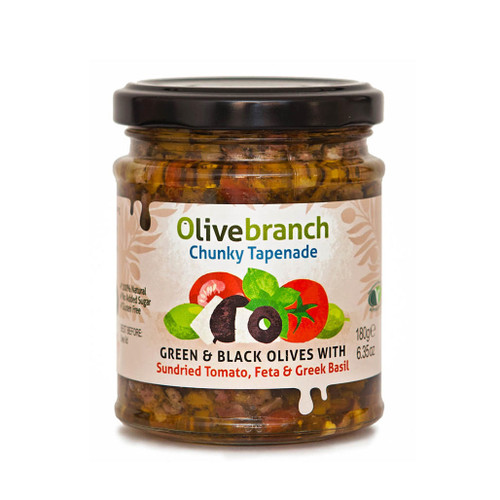OLIVE BRANCH Chunky Tapenade - Olives + Sundried Tomato + Feta & Basil, 180g