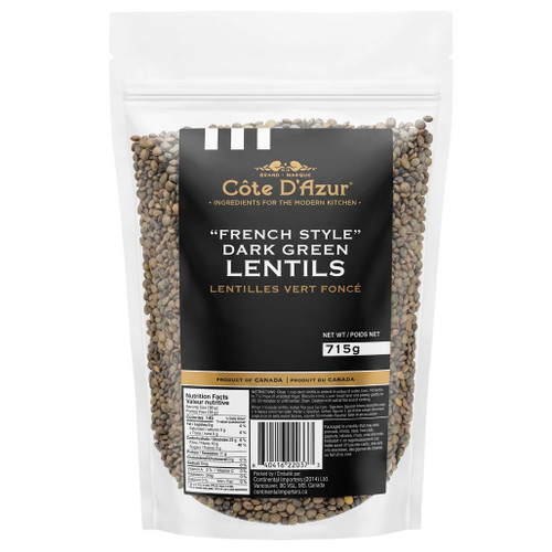 COTE D'AZUR French Style Dark Green Lentils, 715g 