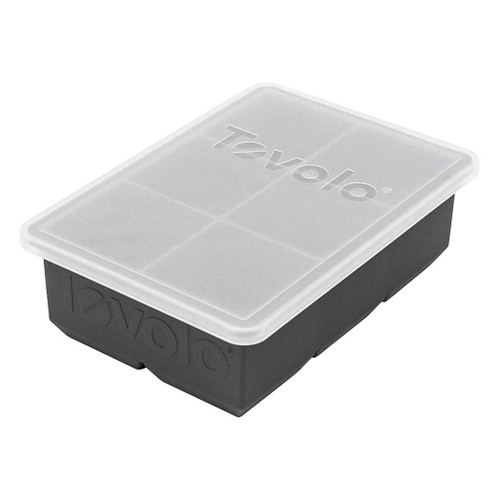 TOVOLO King Cube Silicone Ice Tray with Lid - Charcoal 