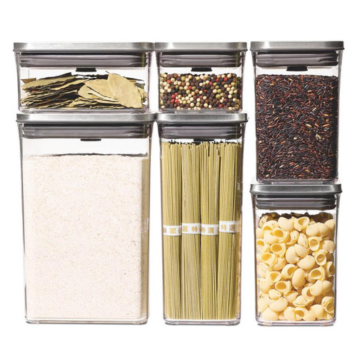 OXO GOOD GRIPS POP 2.0 Container - Stainless Lid Container Set, 6-Piece OXO GOOD GRIPS POP 2.0 Container - Stainless Lid Container Set, 6-Piece
