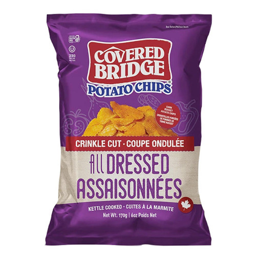COVERED BRIDGE All Dressed Crinkle Cut Chips, 170g COVERED BRIDGE All Dressed Crinkle Cut Chips, 170g