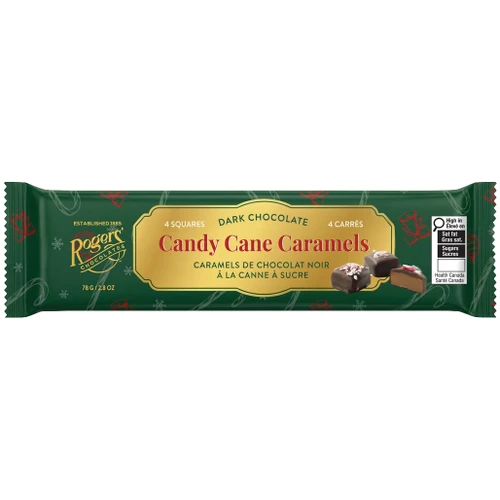 Candy Cane Caramels - Dark Chocolate, 78g