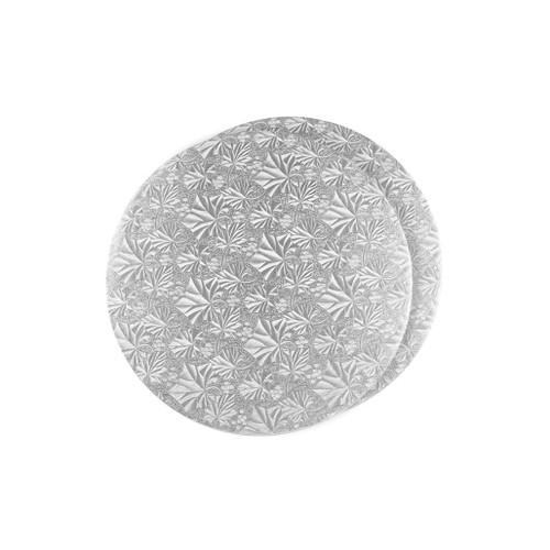 E.C. LTD Cake Board Round 6-in - Silver Patterned Foil, 2-Pack