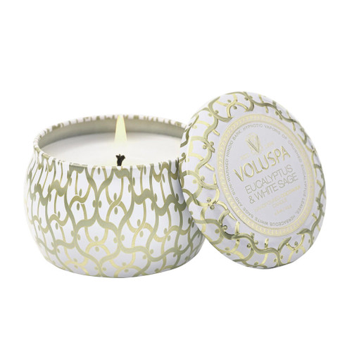 VOLUSPA Maison Mini Tin Candle - Eucalyptus & White Sage, 4oz