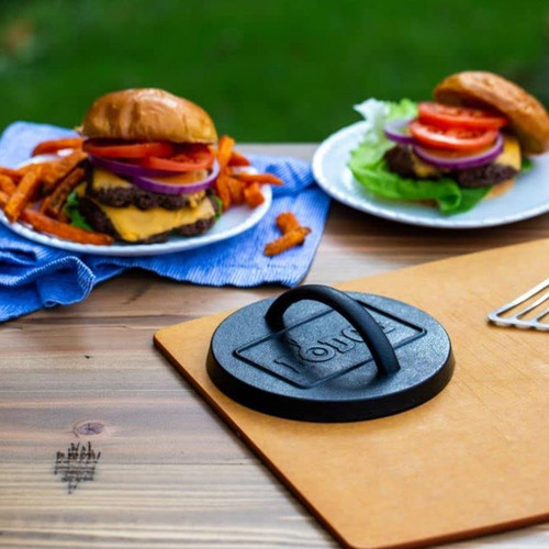 Burger Press - Seasoned Cast Iron, 6.25-in - The Gourmet Warehouse