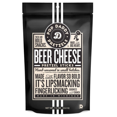 POP DADDY Beer Cheese Seasoned Pretzel Sticks, 212g POP DADDY Beer Cheese Seasoned Pretzel Sticks, 212g