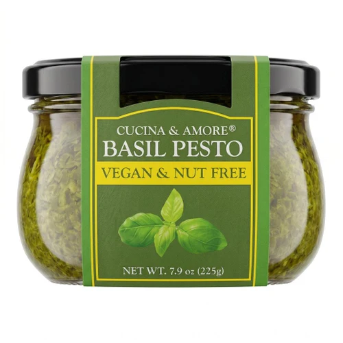 CUCINA & AMORE Basil Pesto - Vegan & Nut Free, 7.9oz 