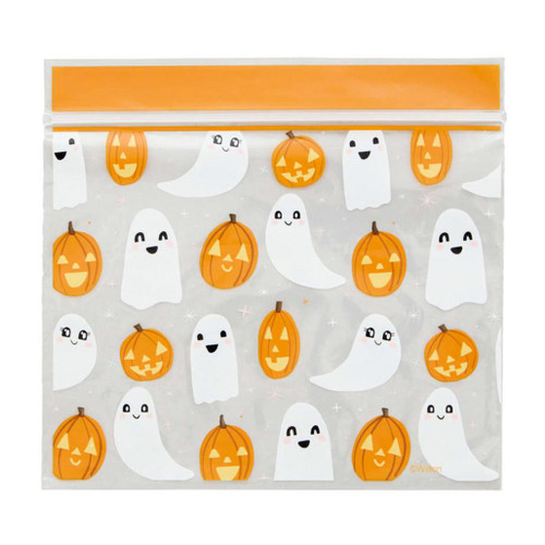 WILTON Halloween Resealable Ghost and Pumpkin Treat Bags, Pack of 20
