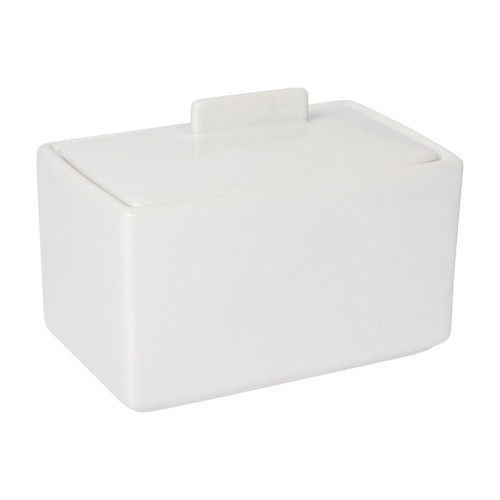 Butter Dish Stoneware White, 1Lb The Gourmet Warehouse