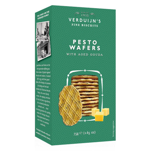 VERDUJNS Pesto Wafers with Aged Gouda, 75g VERDUJNS Pesto Wafers with Aged Gouda, 75g