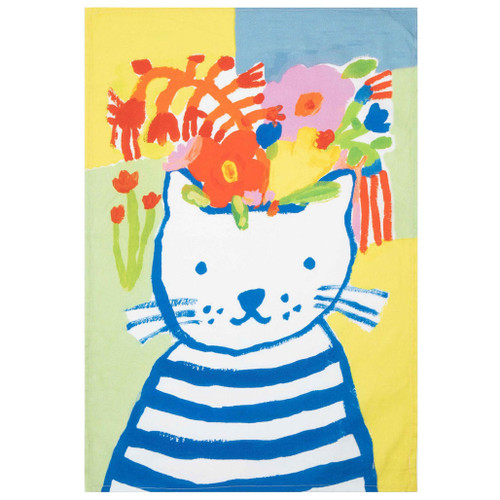 BON | ARTIS Ooh La La Blue Cat Tea Towel - Cotton, 20 x 30-in