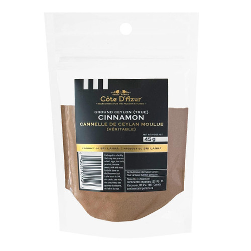 COTE D'AZUR Ceylon Cinnamon Ground - Refill Zip Pouch, 45g COTE D'AZUR Ceylon Cinnamon Ground - Refill Zip Pouch, 45g