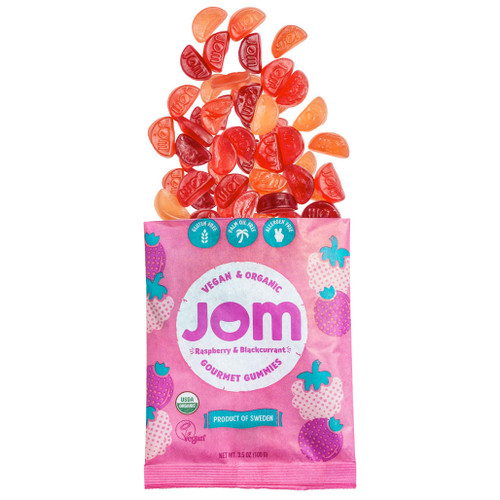JOM - Raspberry & Blackcurrant Gummies, 100g - The Gourmet Warehouse