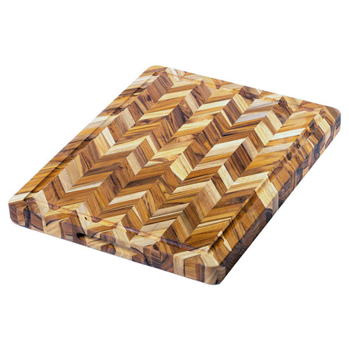 PROTEAK Herringbone Teak Cutting Board, 20 x 16 x 1.5-in PROTEAK Herringbone Teak Cutting Board, 20 x 16 x 1.5-in