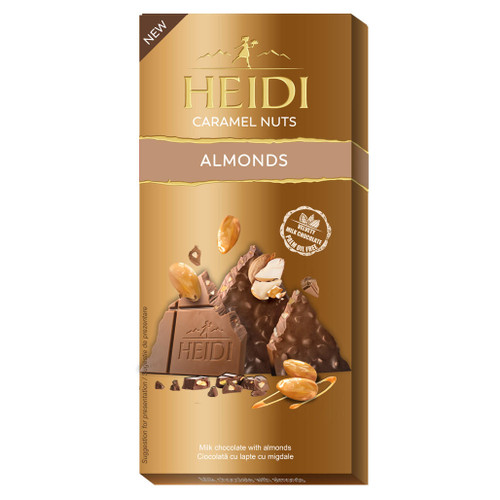 HEIDI Milk chocolate Bar with Caramelized Almonds, 80g HEIDI Milk chocolate Bar with Caramelized Almonds, 80g