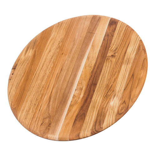 PROTEAK Round Teakwood Serving Board - Rounded Edges, 18 x 0.5-in